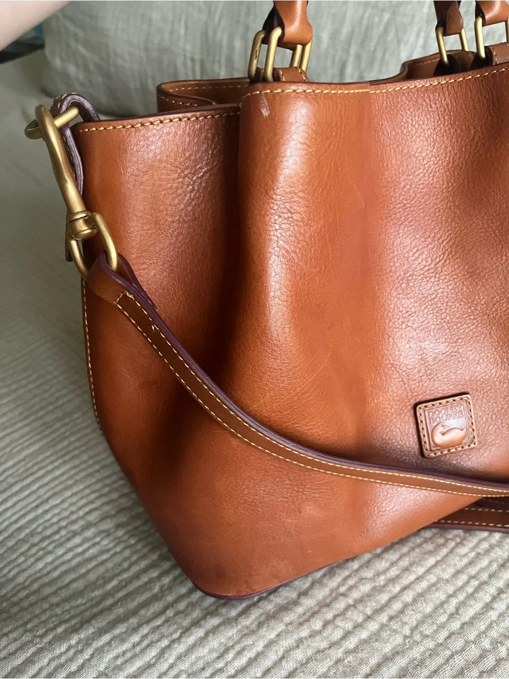 Dooney & Bourke Florentine Brown Leather Barlow Satchel - Convertible